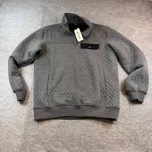 JMIERR Mens Quarter Zip Quilted Pullover Gray Gorpcore Medium NWT Casual Jacket